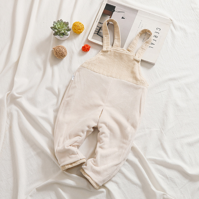 Wholesale Full Length Letter Print Embroidered Corduroy Kid Overalls Toddler Sport Pants For Children