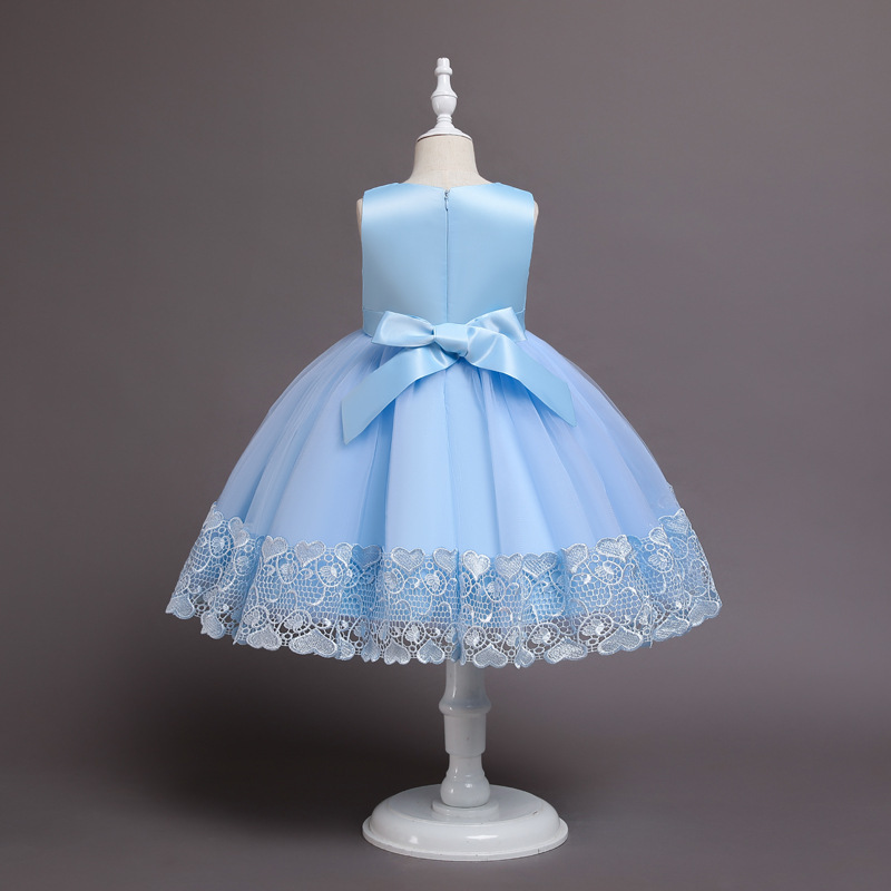 Conyson hot sale Girl Dresses baby Kids clothing Fancy Formal flower Party Long Gown birthday princess Party Girl full dress