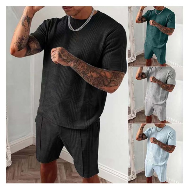 2023 Custom Logo Summer Wholesale Fashion Casual Designer Shorts And Shirt Sweatsuit  Street Wear Two Pieces Men Jogger Sets