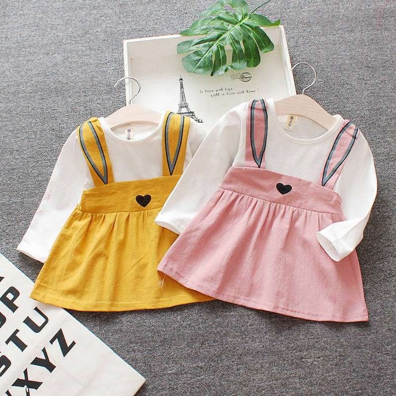 Conyson Wholesale Girls Autumn Dress Children Dress cartoon Fashion Style cotton Baby Toddler Casual Long Sleeve Girl Dress