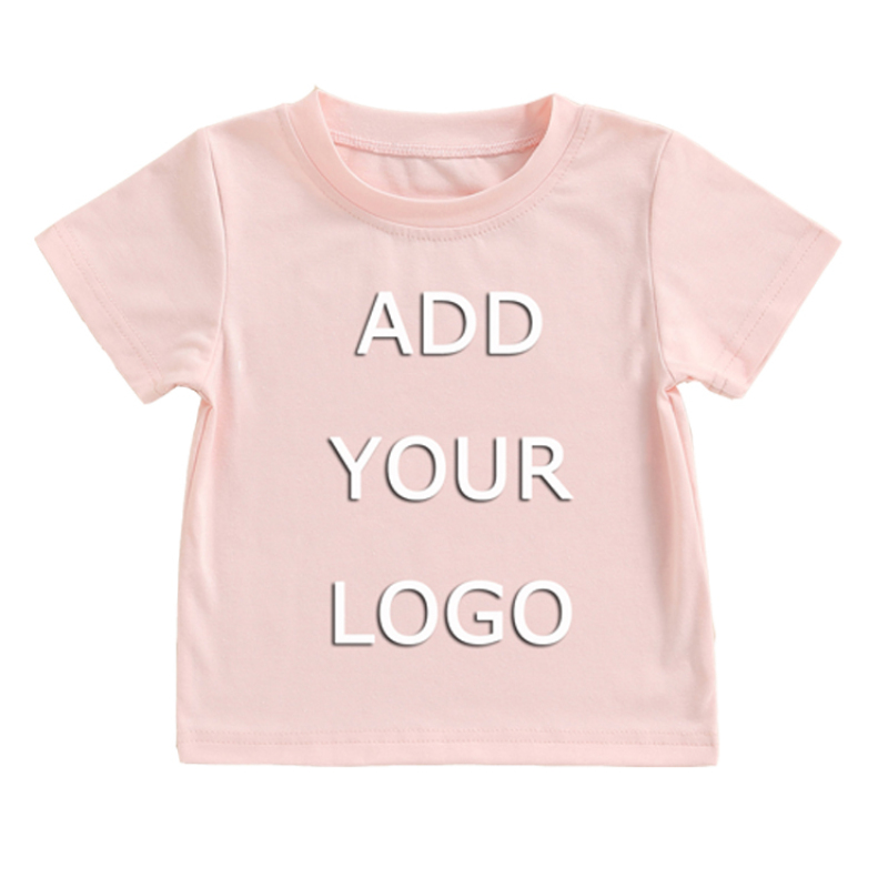 Conyson Customize Summer Unisex Kids Clothes Girls and Boys Pullover Letter Logo Printing Short Sleeves Cotton Children T-shirts