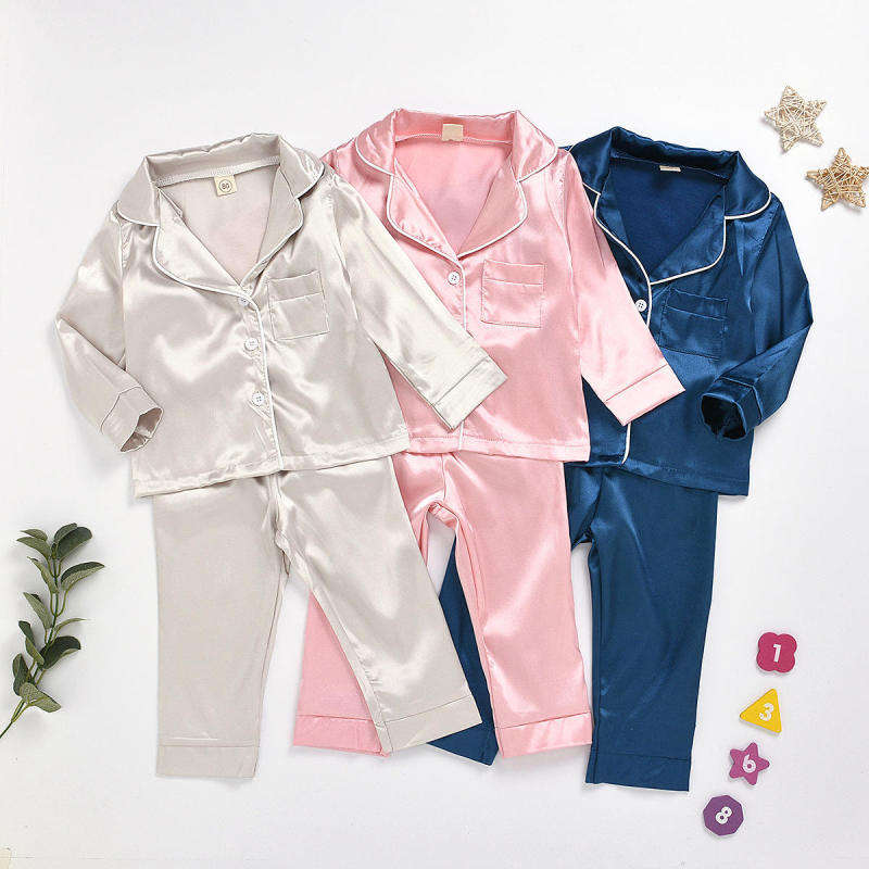 Winter Long girls' sleepwear Custom kids blank pajama sets Pajama Sets Girls' Sleepwear