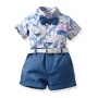 Conyson Stocks Lots Wholesale Europeon Style Summer Short Sleeve Cotton New Fashion Casual 2 Piece Children Boys Set Clothes