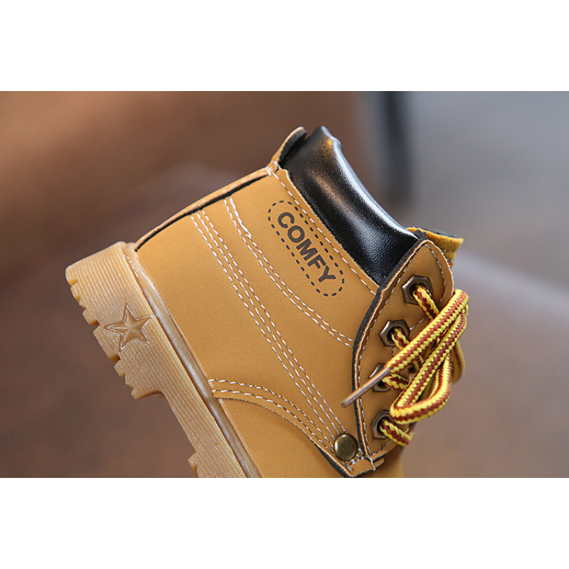 Conyson wholesale good quality kids winter Korean fashion boutique designer little boy girls Outdoor pu leather martin boot