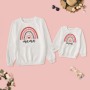 Conyson Love Sweaters Mother Daughter Rainbow Hoodies Long Sleeve Matching Sweatshirts Family Set Mommy and Me Clothes Tops