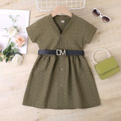 Conyson Wholesale 2023 African Light Shirt Ruffle Design Formal Summer Party Cotton Short Sleeve 2-7Y Prom Kids Clothing Dress