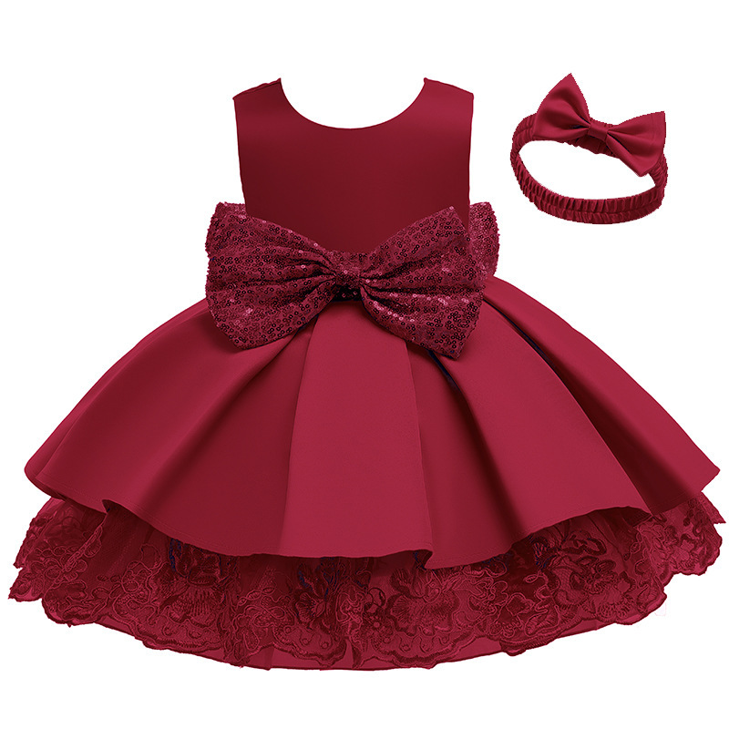 Wholesale Custom O-Neck A-Line baby Sleeveless clothes Kid Girls Boutique Party Dress Kid