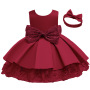 Wholesale Custom O-Neck A-Line baby Sleeveless clothes Kid Girls Boutique Party Dress Kid
