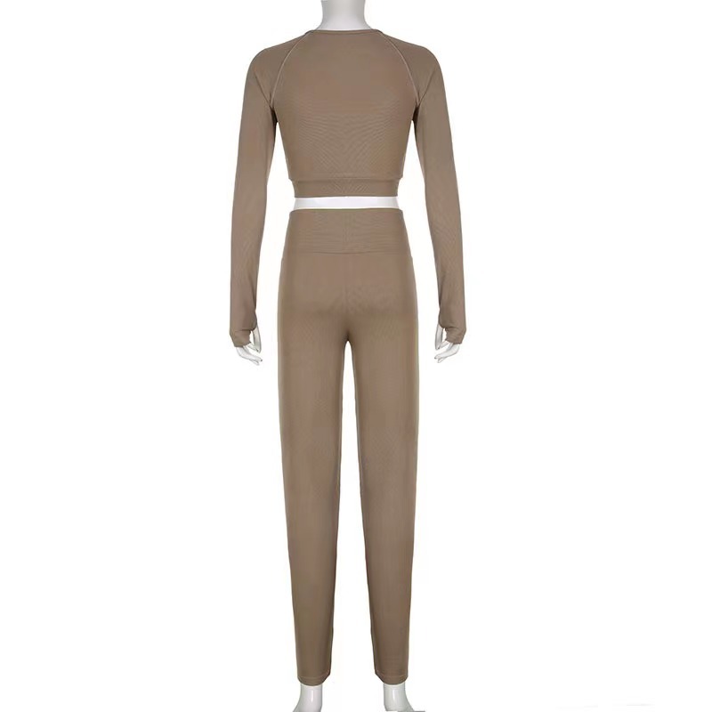 Conyson Wholesale Athletic Clothing Ladies Gym Fitness Sports Workout Yoga Clothes Activewear Seamless Women Crop Top Yoga Set