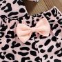 Conyson hot sale Latest korea Fashion designer Style Toddler Girl t-shirt Shorts clothes suit Kids leopard 2 pieces clothing Set