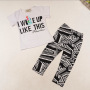 Conyson Hot Kids Summer Clothes Fashion Short Sleeve Letter Printed T-shirts+ Stripes Plaid Pants 2Pcs Baby Girls Clothing Set