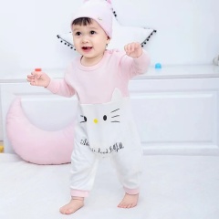 Conyson Wholesale Newborn Children Clothing Vintage Organic Pure Cotton Long Sleeves Stock Lot Cute Cartoon Baby Rompers