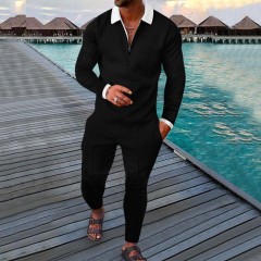 Private Label Bulk Spring 2023 Designer Custom Logo Long Sleeve Street Jogger Sets Men Cufflinks Tracksuit Two Pieces Men Set