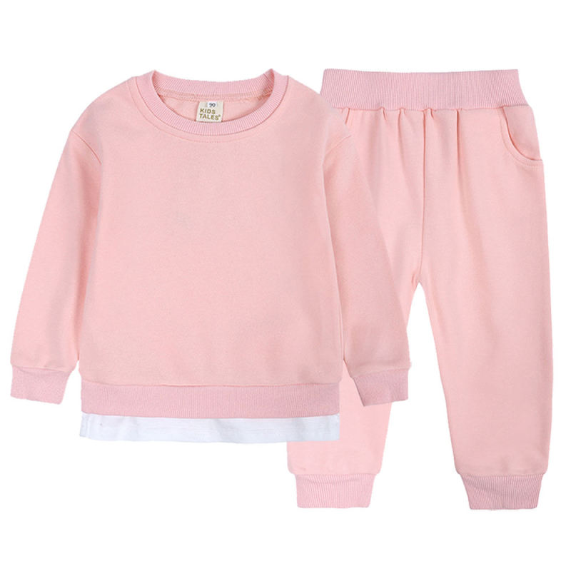Kids Clothing Sets Custom Logo Patchwork Boys Girls Unisex Casual Clothes Jogger Set Sweat suit Tracksuit 2 Piece Sets