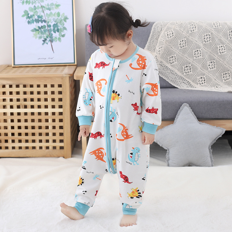 Conyson Infant Printed Cartoon Rompers Newborn Baby Outfit Spring Fall Clothes Kids Boys Girls Cotton Long Sleeve Zipper Romper