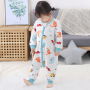 Conyson Infant Printed Cartoon Rompers Newborn Baby Outfit Spring Fall Clothes Kids Boys Girls Cotton Long Sleeve Zipper Romper