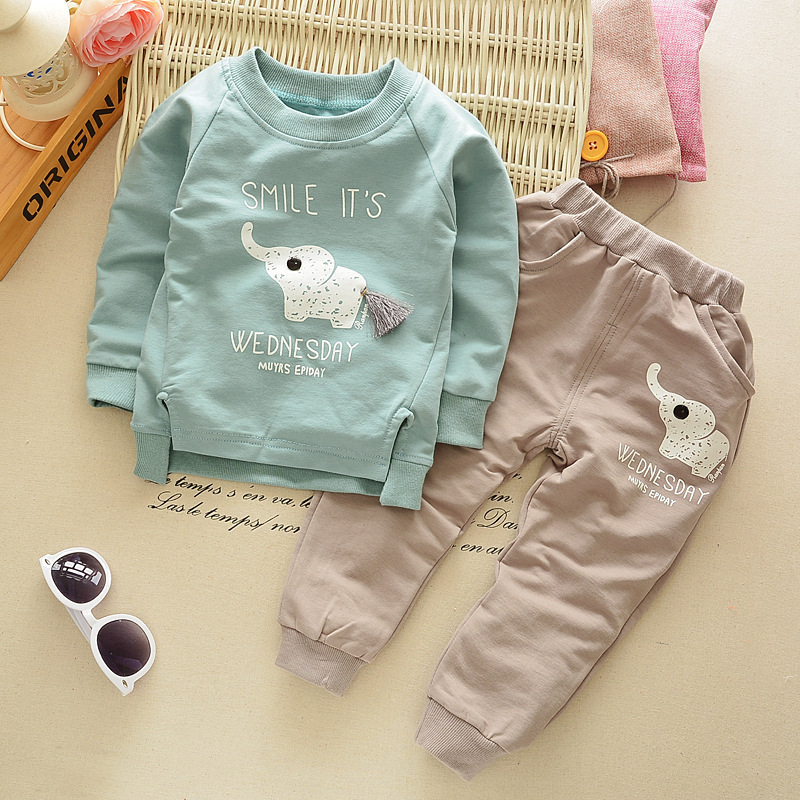 Spring Autumn Boy's Clothing Sets Cotton Casual Wear Long Sleeve T Shirt + Pants Cute 2 Piece Sets Kids Boutique Clothes