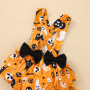 Halloween Baby Girl Toddler Suits Printing Pumpkin Ghost Long Sleeve Romper Bow Overalls Sets Party Club Cosplay Costume