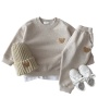 Winter Cotton Wholesale Long Sleeve Top Pullover Casual girls Children Clothing Baby Clothing Apparel Set kids clothes suits