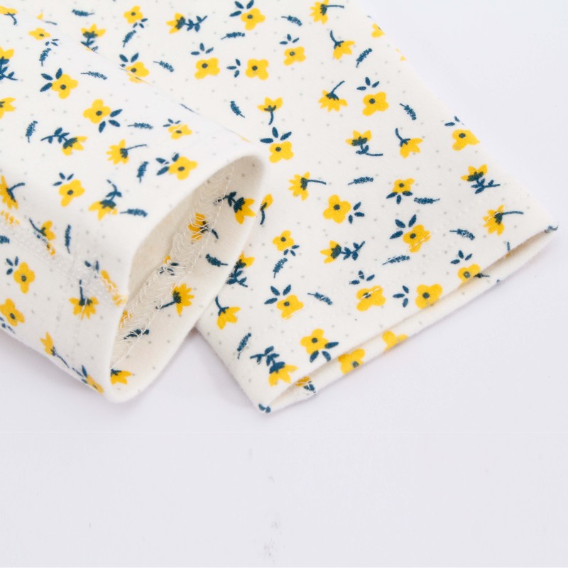 Winter Floral Long Sleeve Pijamas Kids Pyjamas Custom Ribbed Wholesale Pajamas Kids Organic Girls' Sleepwear