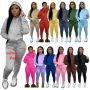 2022 Spring Custom Logo 2 Pc Hoodie Set Women Clothing Winter 2 Piece Set For Women Solid Crop Top Two Piece Sweat Pants Set