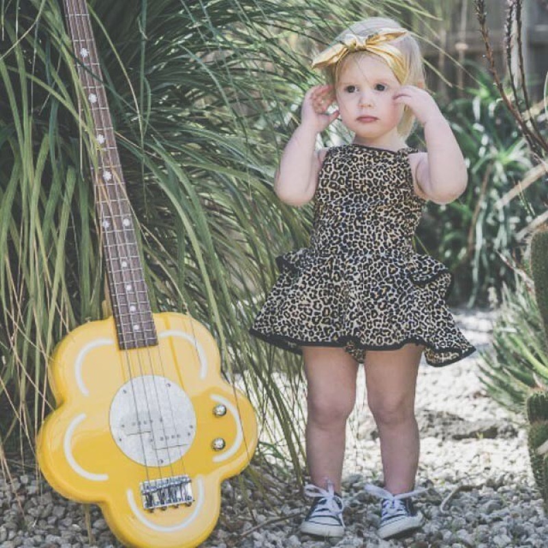 Conyson Hot Sale Spring And Summer New High-quality Beach Leopard Print Halter Bubble Tutu Skirt Girls Kids Dresses