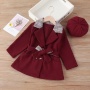 Comyson Wholesale Warm Wear Solid Midi Children's Girl Jacket Korean Elegant Kids Girls Long Sleeve Dust Coat