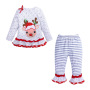 Cotton Pullover Elk Pattern Top Kids Christmas Long Sleeve Suit Clothes Sets Clothes