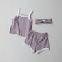 Conyson Newborn Baby Clothes Toddler Girls Wear Solid Sleeveless Top Shorts Kids Cotton Boutique Baby Girls Tracksuits Sets