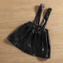Children's Clothes Suit Girls Lace Bottoming Shirt +Leather PU Strap Skirt 2 Pcs Spring Autumn Baby Fashion Long-Sleeved Outfits
