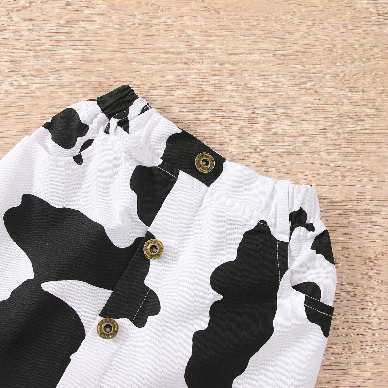 Conyson korean fashion Baby kid Girl summer cow printing skirt sleeveless cool clothes COTTON casual children wear clothing sets