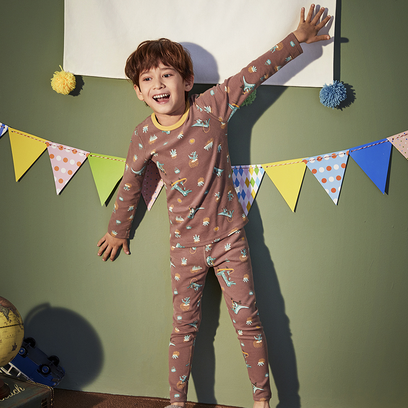 Kids thermal carton pajamas set bulk wholesale kids pajamas