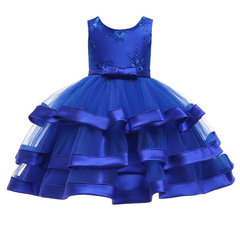 Vestido infantil de algodão estilo novo para casamento, aniversário e festa de aniversário. Lindo vestido de tule sem mangas para meninas.