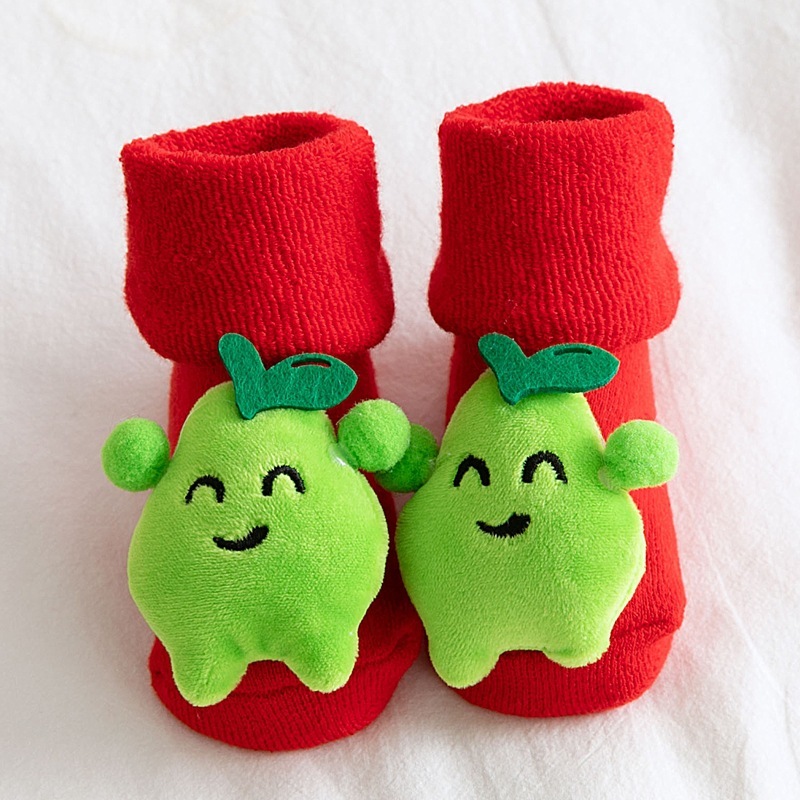 Conyson 2021 winter New fashion Christmas kids cute sets cotton thicken antislip popular toddler kids unisex red room socks