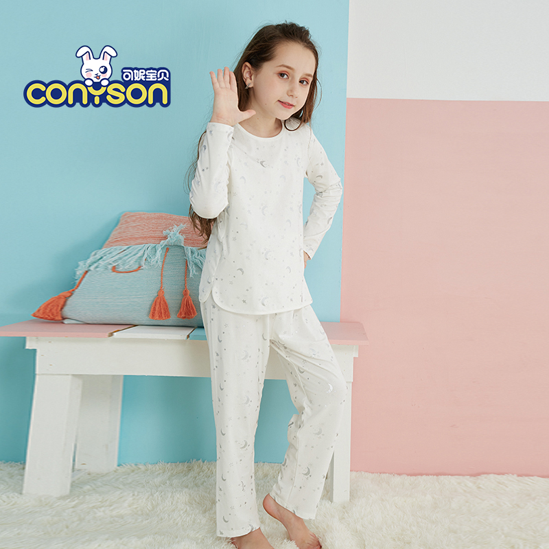 Wholesale Custom Cartoon Printed Long Sleeve Children Pajama Set Kids Designer Pajamas Kids Pjs Pyjamas