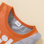 Conyson Wholesale Summer Kids Boy Clothing Set Printing Logo Sleeveless Vest Hole Shorts Cotton 2 Piece Boy Clothes Set