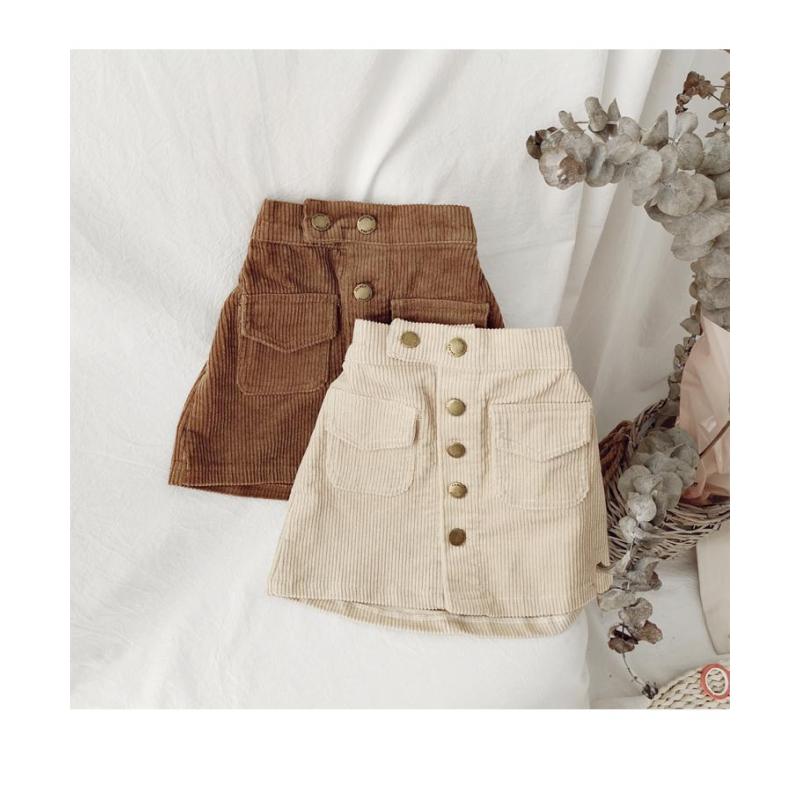 Wholesale girls baby A-line Corduroy short Knee-Length skirt Hip Wrap versatile kids skirt
