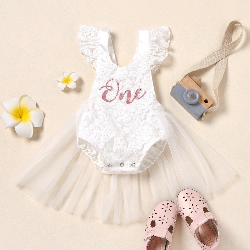 Conyson Lace Summer Cute Kid Baby Girls Romper Lace Off Shoulder Floral Romper Ruffle Bodysuit Jumpsuit girls ruffle Clothes
