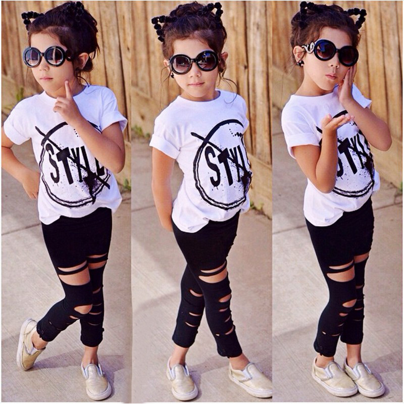 Wholesale Letter Print Breathable Knitted Short Sleeve Kid Clothes 2Pcs Sport Children Clothing Set