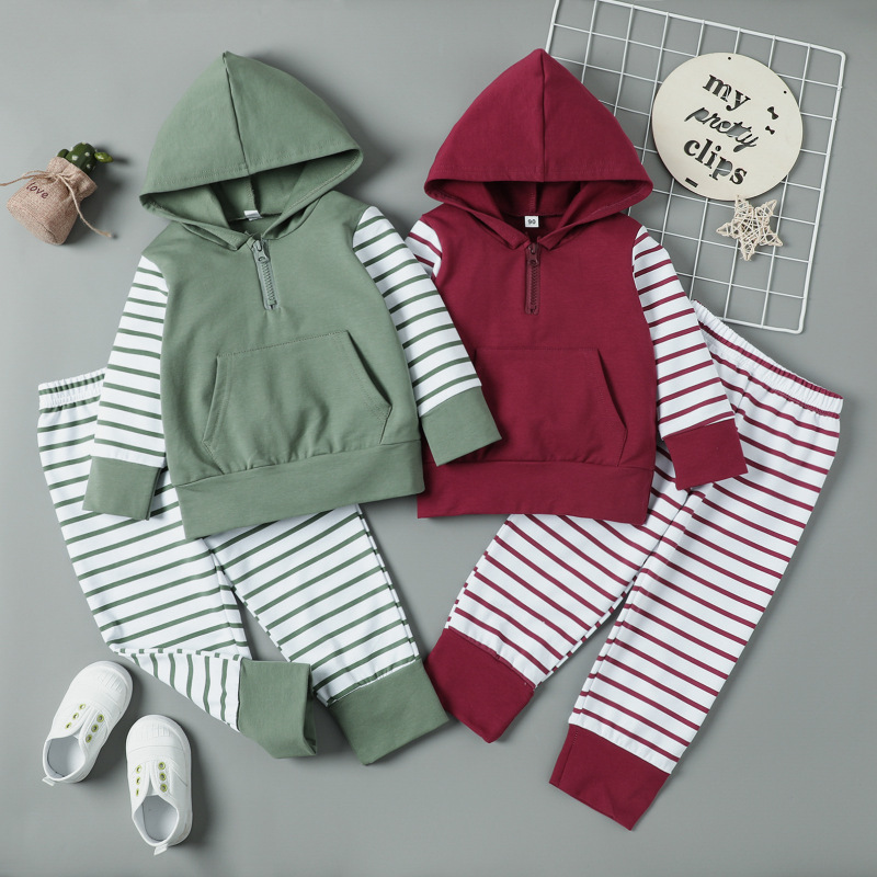Conyson Spring Cotton Kid Boys Fashion Full Sleeve Hoodie Pants 2pcs Set Fall Sportswear Children's Clothing Sets for Boys