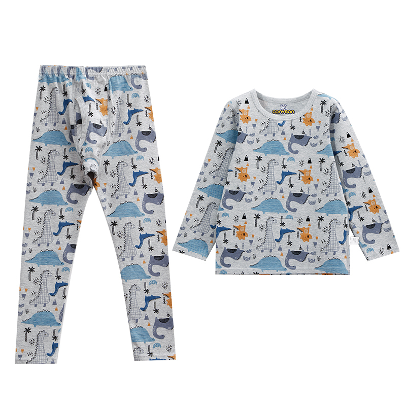 Wholesale Soft Anti-Static O-Neck Knitted Boy's Sleepwear Korean Kids Custom Pajamas Set