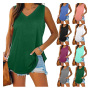 Conyson New Style Stock Lots European Style Plus Size Oversized Polyester Women's Perfect Clothing Sexy Sleeveless T-shirts