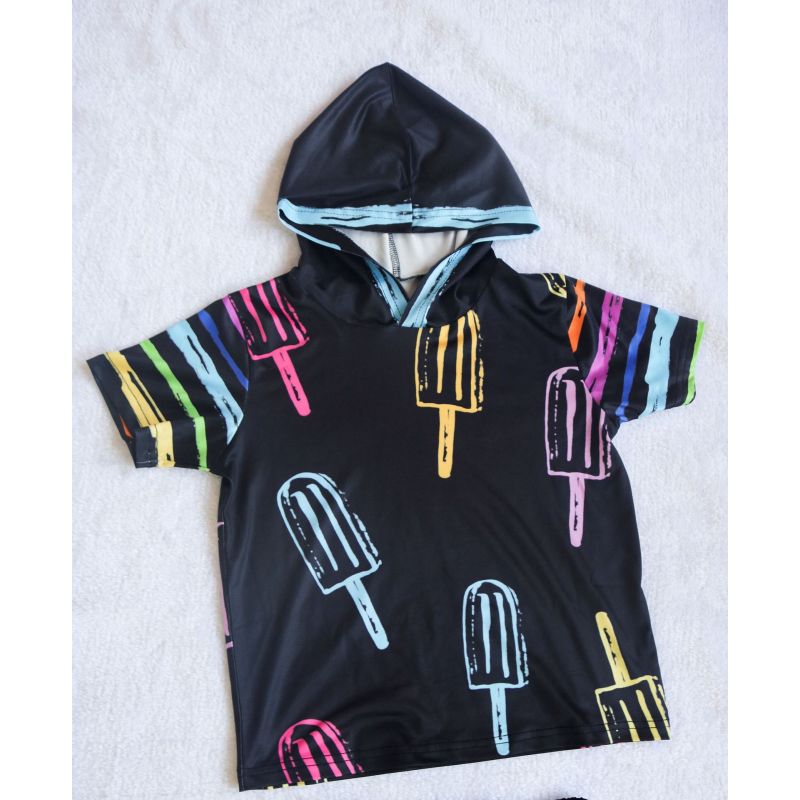 Conyson Wholesale Summer Short Sleeve Hoodies Shorts Two Pieces Outfits Cotton Printing Fashion 1-7Y Kids Boys Sprotsuits Sets