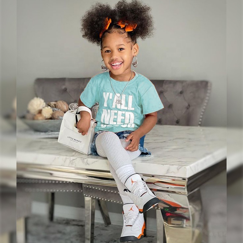Conyson Hot Sale Cute Summer Kids Printing T Shirts Cotton Soft Comfortable Girls Short Sleeves T Shirts