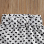 Conyson Toddler Baby Girl Summer 2Pcs Set Solid Bandage Suspender Tops + Polka Dot Elastic Heart Short Pants Casual Outfits