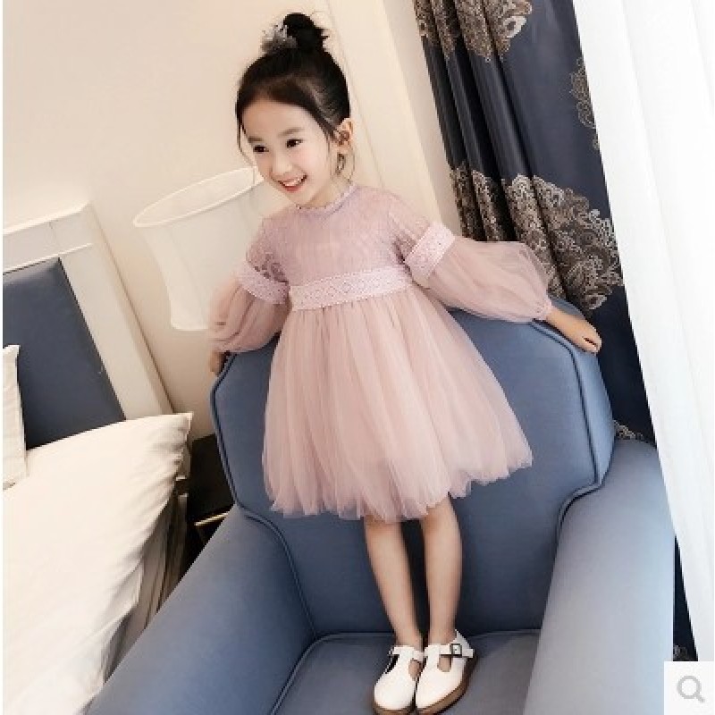 Hot Sale Latest Design Princess Long Sleeve Baby Girl Summer Flower Girl Frock Dress For Kids Girls