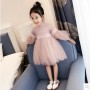 Hot Sale Latest Design Princess Long Sleeve Baby Girl Summer Flower Girl Frock Dress For Kids Girls