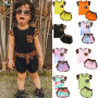 Conyson hot sale Fashion korea Leopard Printed boutique Summer kids t shirt shorts Outfit Set Cotton Baby boy Girl Clothing Sets