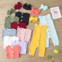 Conyson fashion hot sale ins boutique stripe Cotton Infant kid headband Sleeveless button one-piece Baby Summer Clothing Rompers