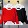 Wholesale Custom Logo Unisex Kids Hoodie Sweater Splicing Stitching Color Assumes Two Pieces Casual Sports Tops Upper Garments
